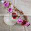 wedding hotsell bride girl headband with fabric flower hair wreath