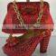 Set of ladies handbag and women's shoes 4 different colors new design