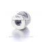 X340 Round Tube Bead Pave Crystal Zircon European Engagement Occasion Tibetan Silver Charm, DIY Solid Charm Bead for Jewelry