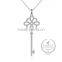 925 sterling silver rhinestone hollow flower key pendant charm idea jewelry fashion women necklace jewelry supplies 6360472