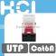 ISO RJ45 8P8C UTP 180Degree Cat 6A Keystone Jack