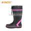 high heel safety ladies fashion long rubber galoshes boots with cuff