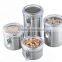 4pcs Stainless Steel canister set with Acrylic lids