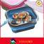 Wholesale square shape foldable silicone lunch containers custom design lunch box with fork and spoon for save kitchen space