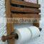 Rustic wooden wall double toilet roll holder and book magazine rack - hand made
