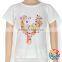 Little Girls White Cartoon Fox Print Short Sleeve T Shirt