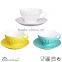 2016 high quality lovely color fingerprint relief embossing oversized cup and saucer stock