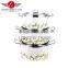 Hot Selling 3pcs Drum-shaped Stainless Steel Soup Pot kitchen cookware With Decal