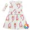 Hot Air Balloons Prints Summer Child Formal Dress Set With Headband Boutique Girls Dresses Baby Frock Design Pictures