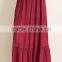 Long Skirt Models Elastic Waist Solid Crinkle Tiered Maxi Skirt Party Wear Long Skirts