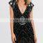 Boho Clothing Chiffon Maxi Embroidered And Beaded Dress Ladies Fashion Dresses With Pictures 2016 HSD5815