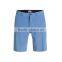blue solid color cotton polyester casual shorts for men
