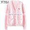 Wholesale women cute V neck cotton japanese school uniform cardigans for students