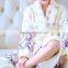 flower printing coral fleece ladies bathrobe
