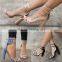 B22422A Ladies plus size High-end Suede hollow buckle high-heeled sandals