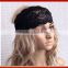 New Design Woman Wide Black Lace Headband/Hot Selling Bohemia Stretchy Lace Pattern Hollow Out Headband Wide Headband