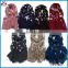 China factory wholesale heart printing women's voile cotton scarf