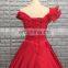 Sexy Off Shoulder Design Ball Gown Red Satin Quinceanera Dresses 2017