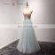 A17BL0017 Ruffle Side v Neck Crossover Bridal Flower Pattern American Designer Evening Dress