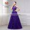 Women Sleeveless purple A-line prom dress with beautiful Handmade star beading