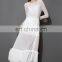 Women Sexy Color Block Joint Long Pattern Strapless long white Dress