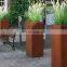 large decorative corten steel flower pots and planters for decoration