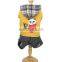 2020 Autumn embroidered kung fu panda four legs padded jacket Teddy Schnauzer  winter pet dog clothes