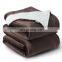 Cheap Brown 100% Superfine Fiber Fleece Sherpa Blanket For Sale