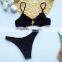 Patchwork Push up Underwire Bra Bikini Swimsuit Bandage Hollow Out Swimming Bathing Suit Beachwear Hight Waist Swimwear