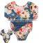 2019 summer Infant lace bow Baby Rompers Girls Long Sleeve Full Floral Printing Cotton Baby Jumpsuit Baby free ship