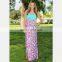 2019 summer mother daughter Long maxi dresses family look clothing mom and daughter chevron dres (this link for girls,1-10years)