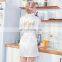 3/4 sleeve satin fabric uniforms spa salon uniform ladies