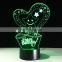 HAPPY BIRTHDAY 3D LED Night Light USB Table Mood Lamp Atmosphere 7 Color Visible Light Amazing Love Stars Birthday Gifts