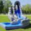 2020 New Wavy Tall Inflatable Curved Water Slides Gray Marble Wave Water Slide With Pool