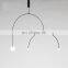 Minimalist Lines Chandelier Retro Black Iron Light Fixtures Pendant Lamp