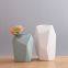 Nordic Style Blue Green White Geometry Fashion Dry Flower Ceramic Vase For Living Room