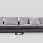 Contemporary sofa 3seater LS-1602-38 fabric upholstered sofa with walnut side box and metal leg