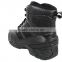 6 Inches black leather steel toe cap military boots with zipper