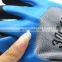 Fully and palm double dipped polyester liner blue latex foam finished gloves