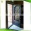 professional manufacturer factory price arch round top mahogany double wrought iron finish wood entry door