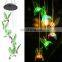 Waterproof Outdoor Color Changing Solar Night Lights Hummingbird Solar Wind Chimes Decorative Lights for Garden Yard Lawn Patio
