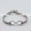 hot selling leather knitting infinity bangle bracelet for women girl with 8 style charm