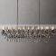 Rococo Gold Crystal Rectangular Crystal Chandelier Villa Hall Hotel Lobby Pendant Light Crystal Chandelier