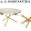 glass gold metal - glass coffee table in round shape with antique finish, gold bamboo style round table manufacture