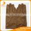 ladies cheap thin brown fake suede leather hand gloves