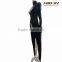 Evening Black PU Open Front Open Crotch Bodycon Jumpsuit
