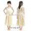 hot sale ivory girl flower long sleeve long lace party wedding dress with belt