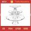 Hocking pressed glass 3 tier cake stand for buffet