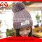 Fashion Girl Wool Winter Kintted Beanie Hat Custom Beanie Hat Top Ball Bouncy