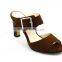 XG97 Women Sandal Leather PU strap with Buckle Block Heel Women sandal in Summer